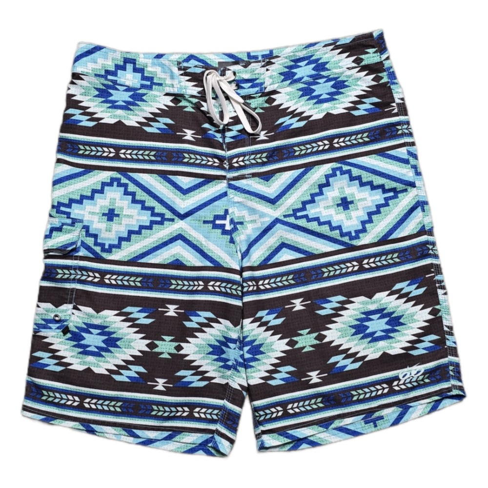 Rare Nike 6.0 Board Shorts Aztec AOP Mens Sz 36 XL Beach Pockets Drawstring